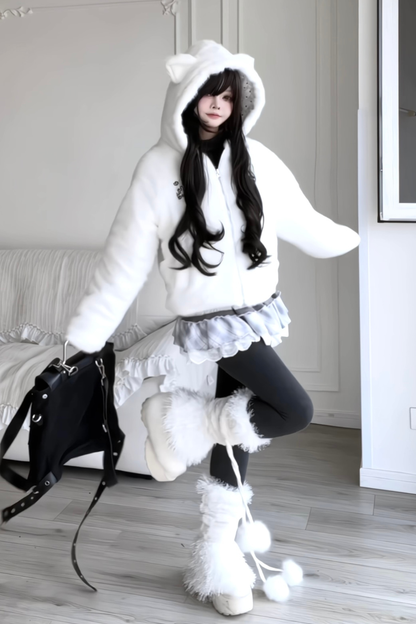 ファーベアフードリバーシブルジャケット