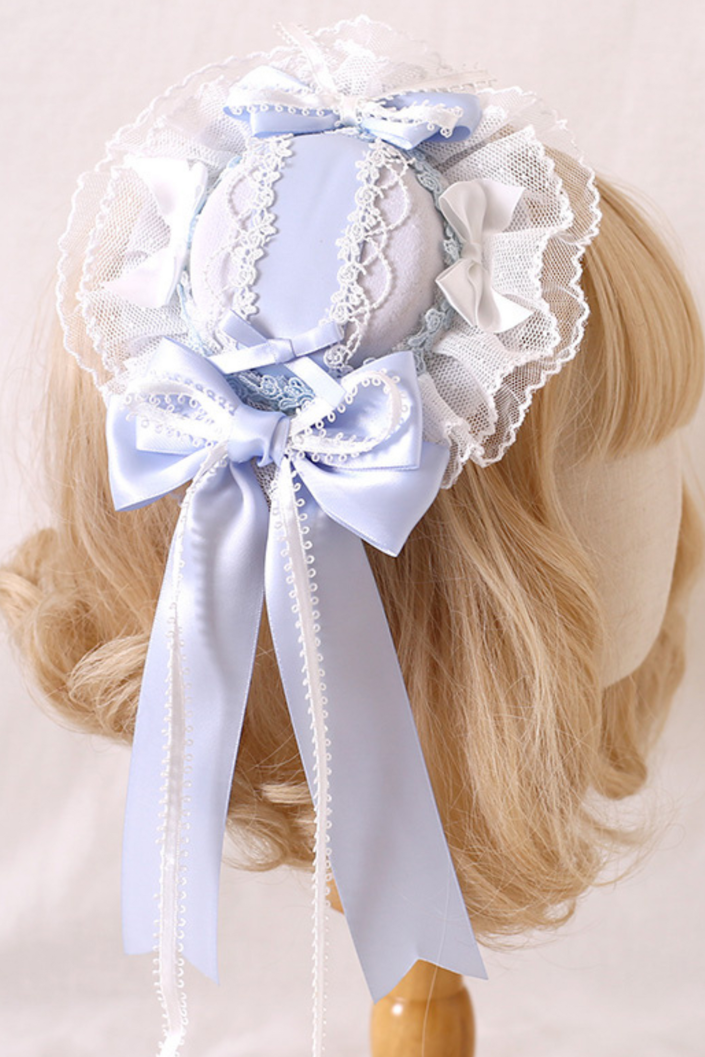 ブルーシルクサテンバレエロリータヘッドアクセサリー