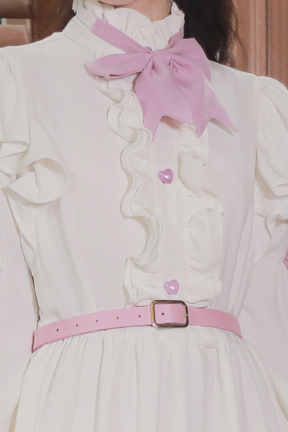 French Retro Girly Elegant Dress + Ribbon