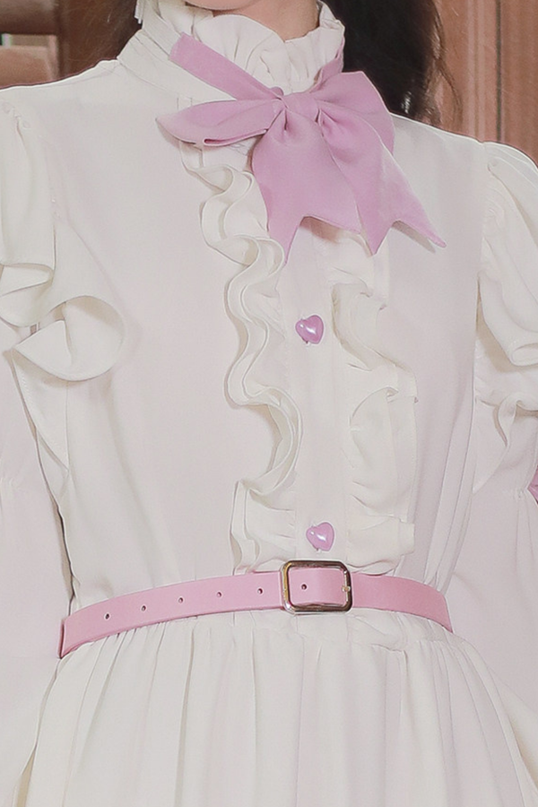 French Retro Girly Elegant Dress + Ribbon