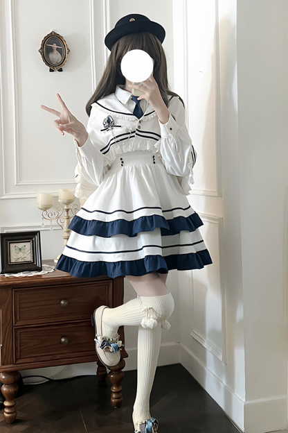 College Style Lolita Dress + Cape