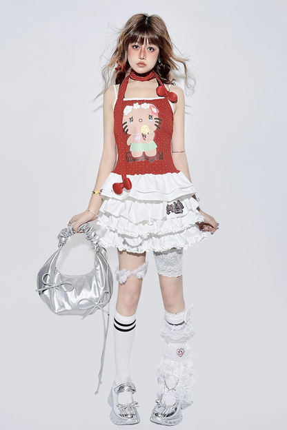 フリルケーキスカート+ウエストチェーン+ソックスカバー