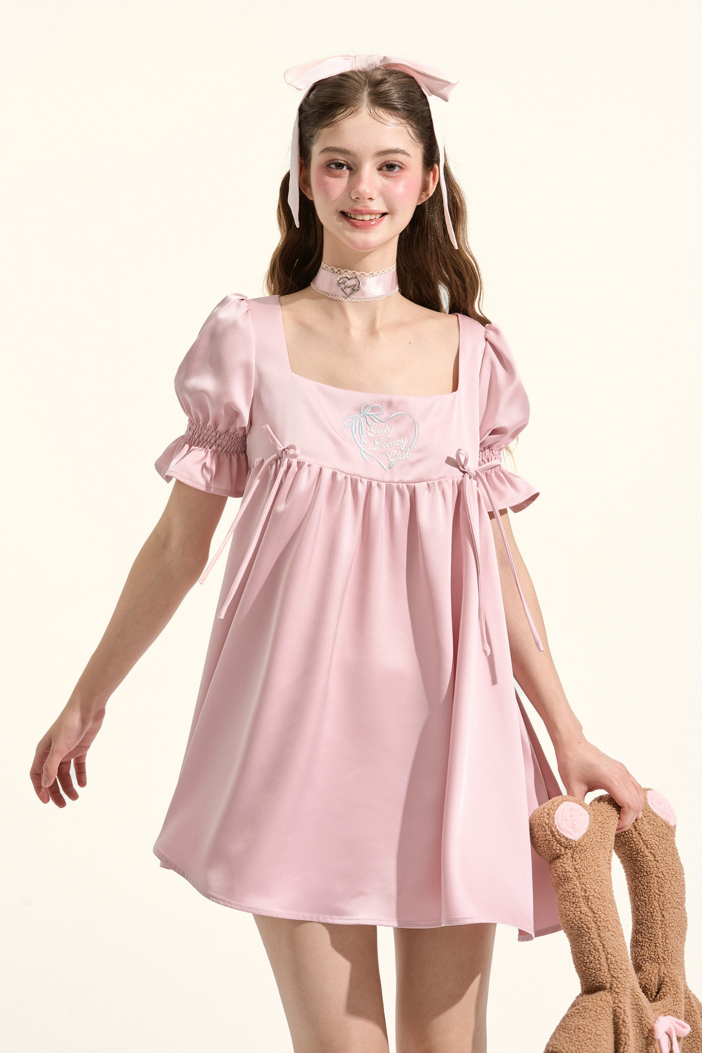 Puff Sleeve Satin Nightdress