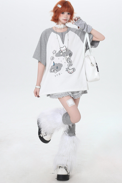 Two-Tone Loose Oversized Top