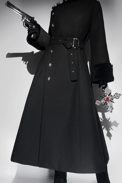 スタンドネック皇子ロングコート