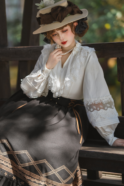 モーニングミストレースレトロブラウス