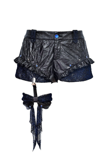 ダークシャイニーレザーショートパンツ