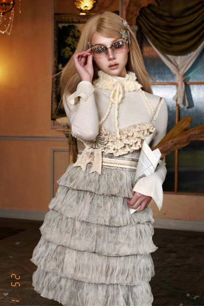 タイトピュアタートルネックトップス+ファーハット