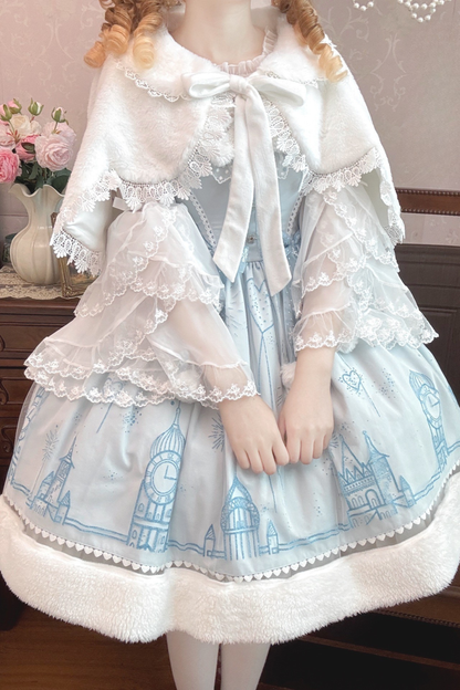 スノーフレークキャッスルロリータドレス+ケープ+トップス
