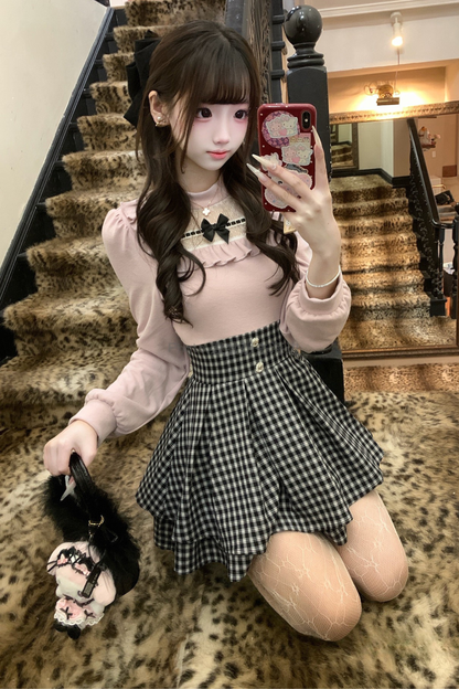 Sweet Graphic Check Dress