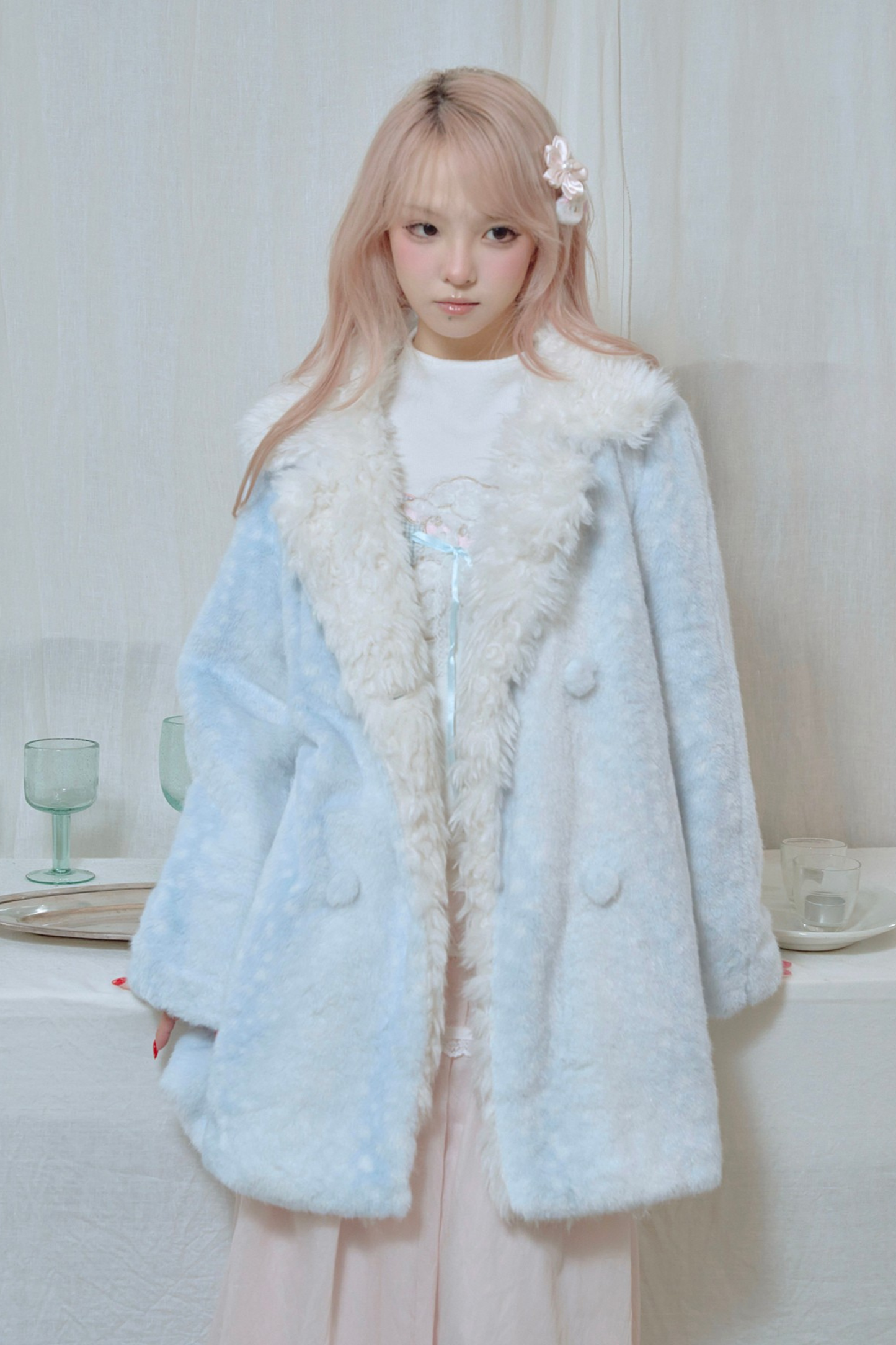 Gradient Rabbit Fur Coat