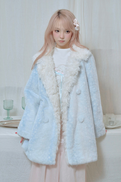 Gradient Rabbit Fur Coat