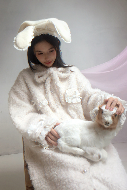 レースラビットイヤーベレー帽