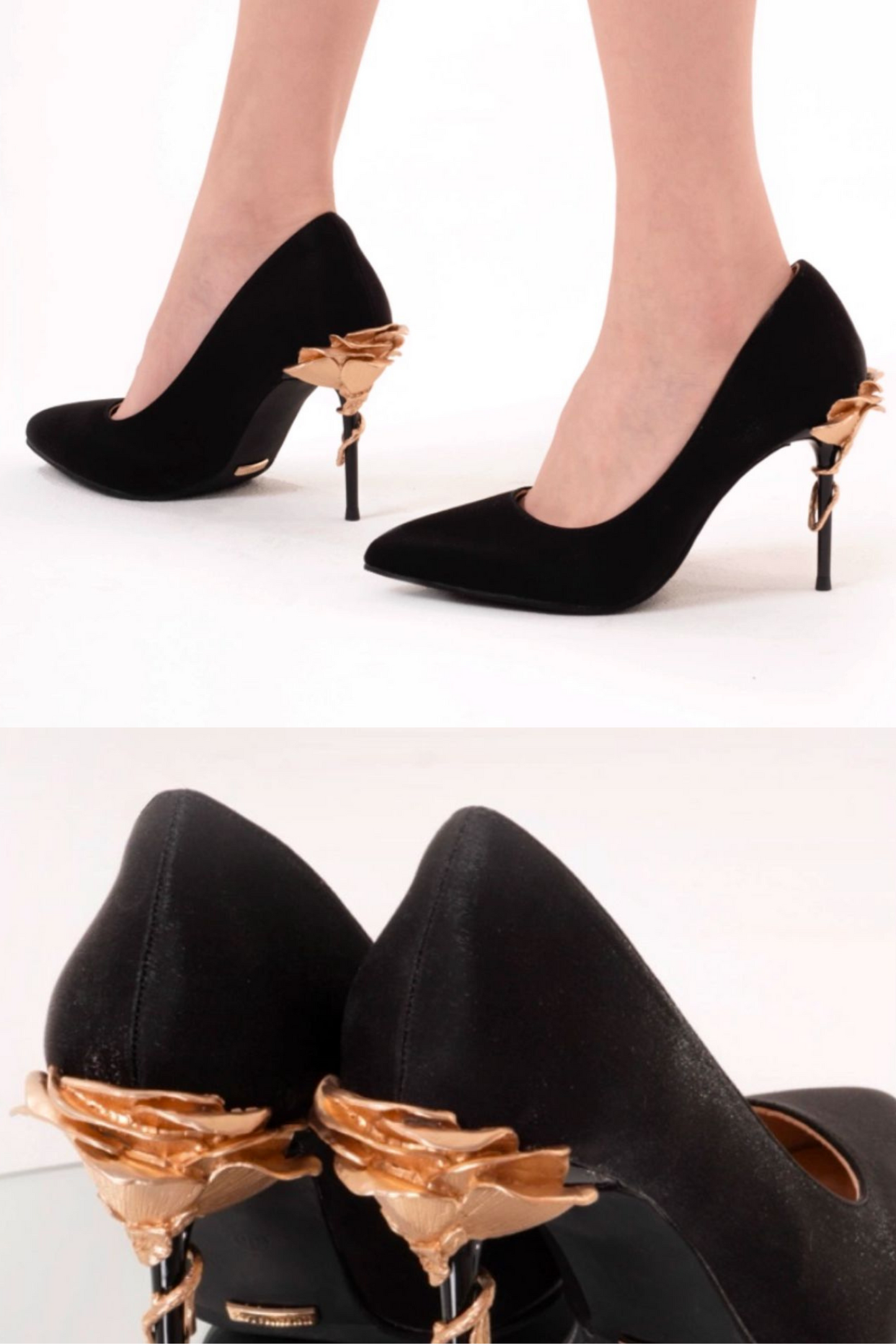 Rose Elegance Pointed Heels
