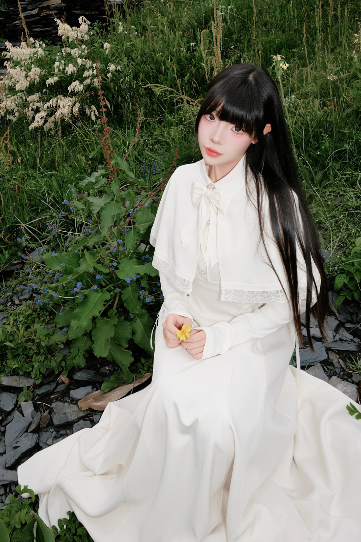 French Cape Elegant Retro Dress