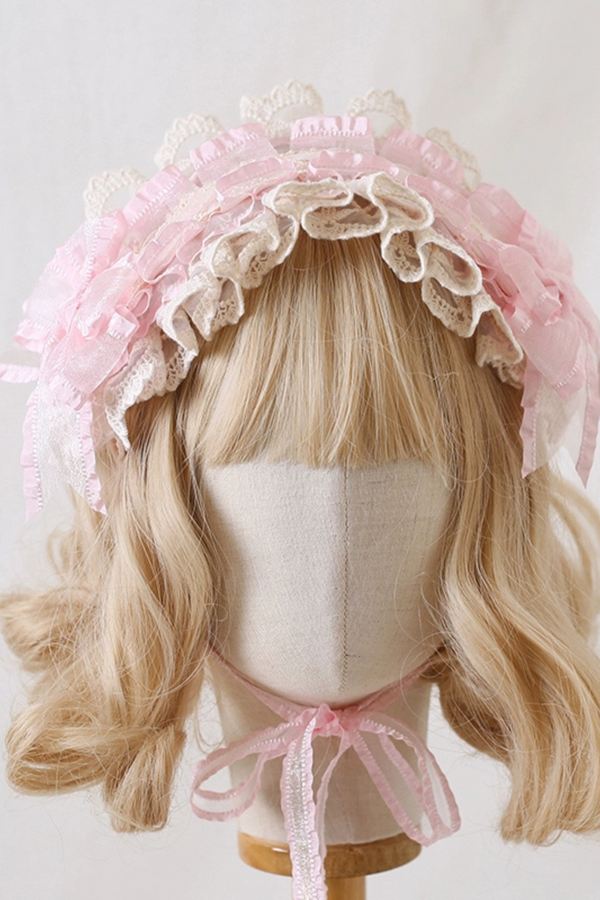 フラワーフリルロリータヘッドバンド