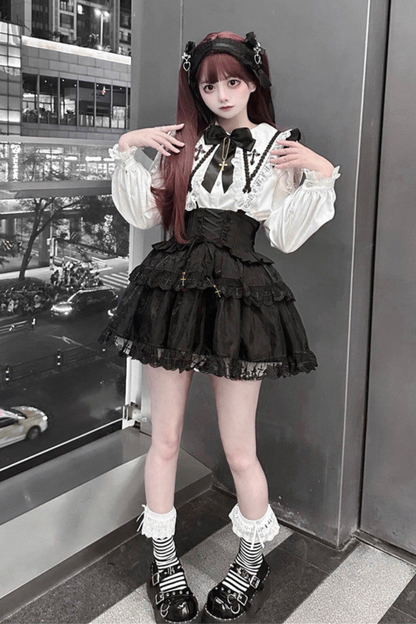 Heiliges Kreuz Flatterärmel Trägerrock + Shirt