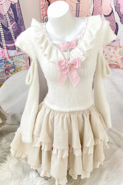 Sweet girly ribbon top + cake skirt