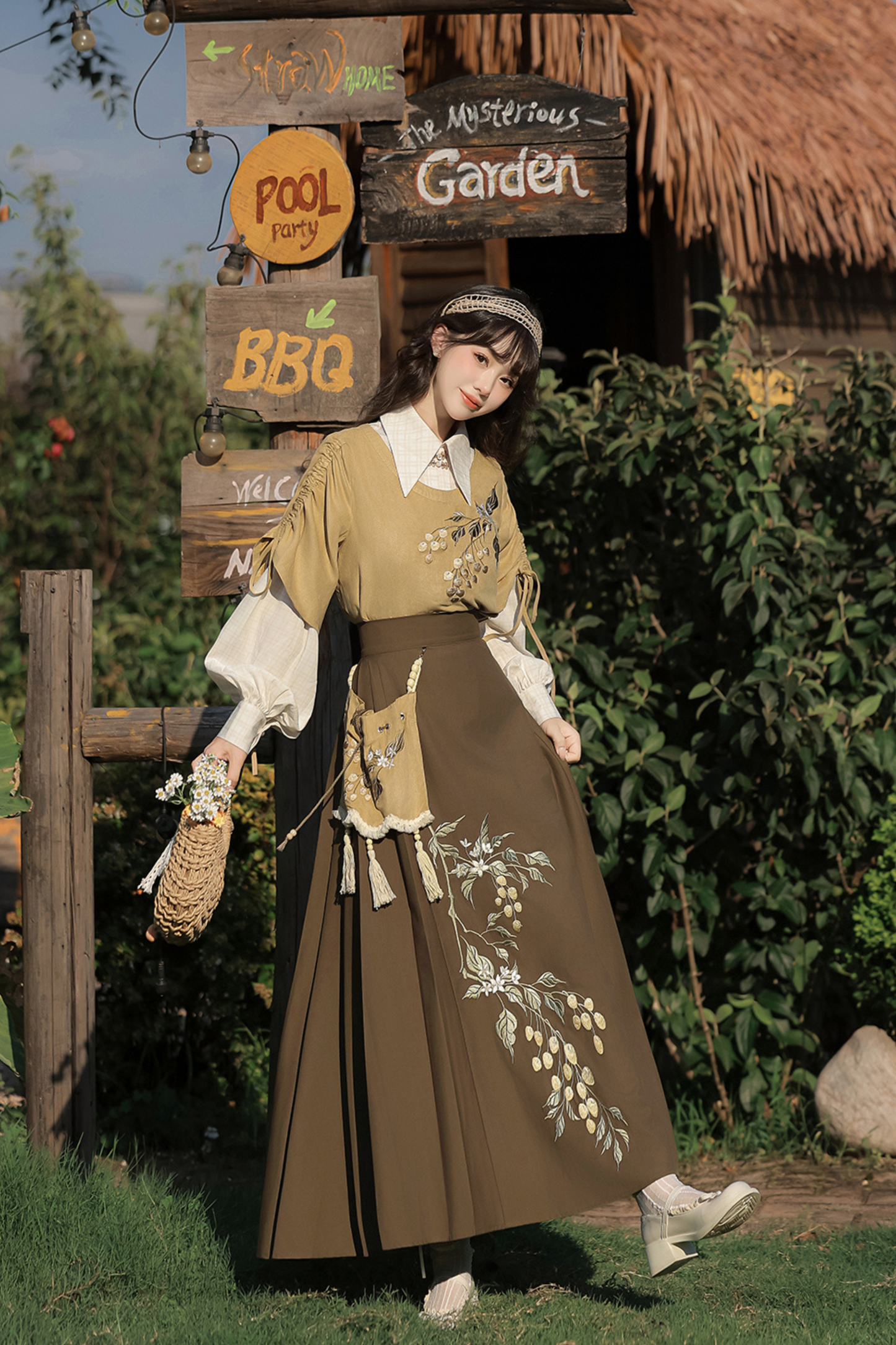 Forever Island Yellow Fruit Shirt + Skirt + Outerwear