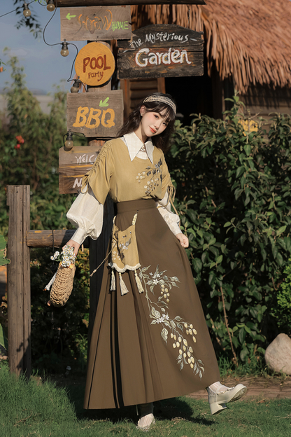 Forever Island Yellow Fruit Shirt + Skirt + Outerwear