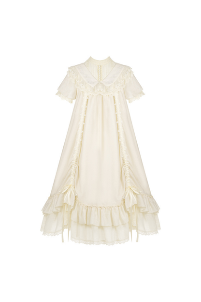 【予約商品】ローズフリルロリータドレス+ドレス＋ベルト＋ブローチ＋リボン＋ヘッドバンド＋スリーブ