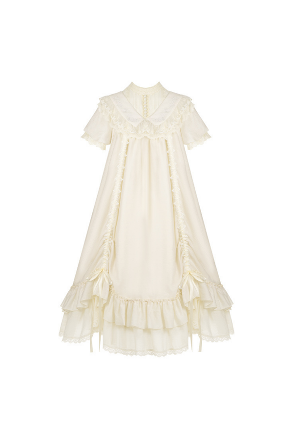 【予約商品】ローズフリルロリータドレス+ドレス＋ベルト＋ブローチ＋リボン＋ヘッドバンド＋スリーブ