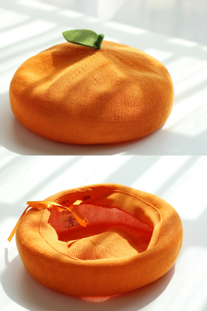 アップルオレンジベレー帽