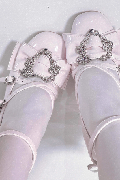 ラブバックルクリスタルヒールシューズ