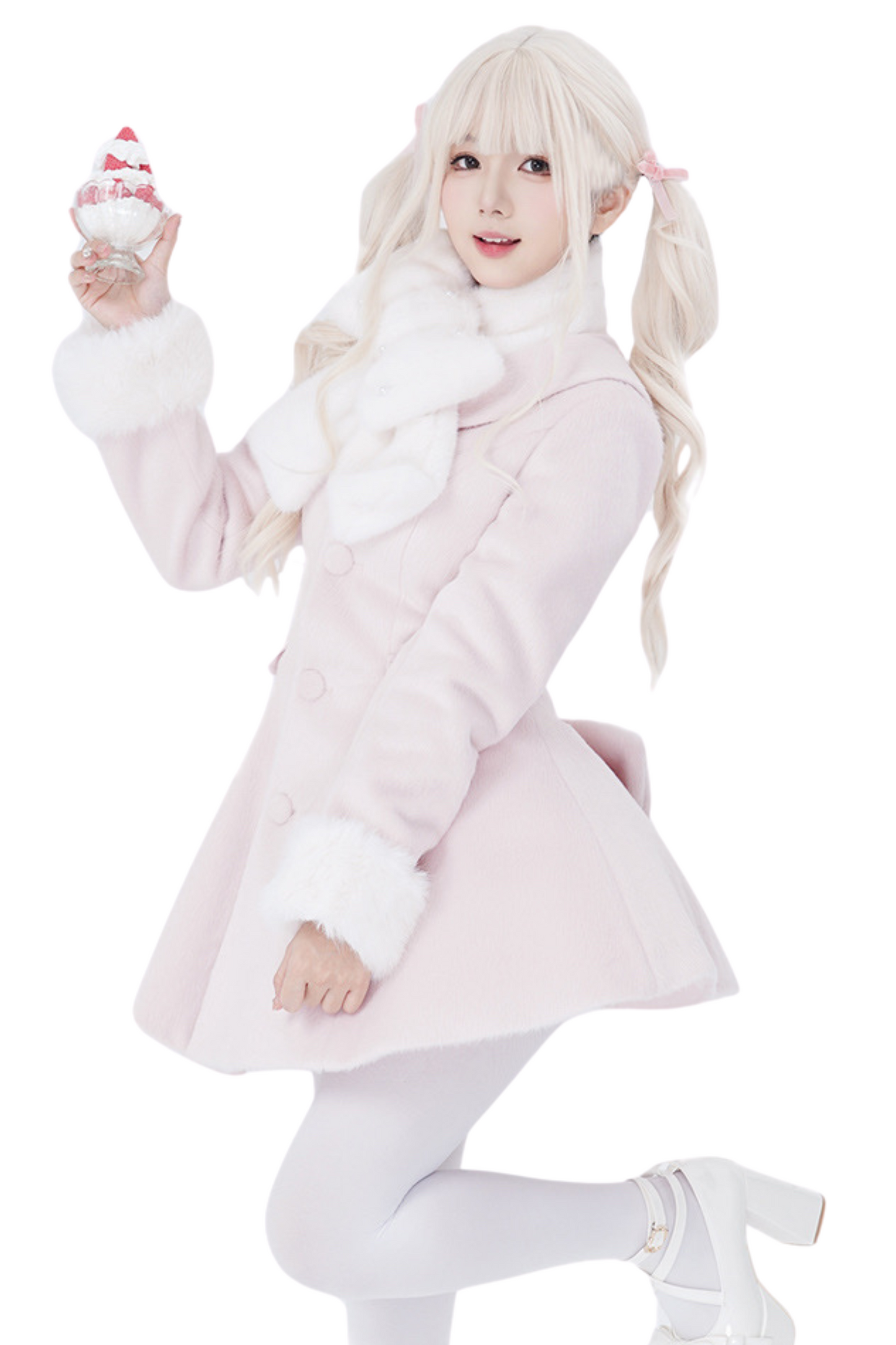 Sweet Imitation Fox Fur Girl Coat