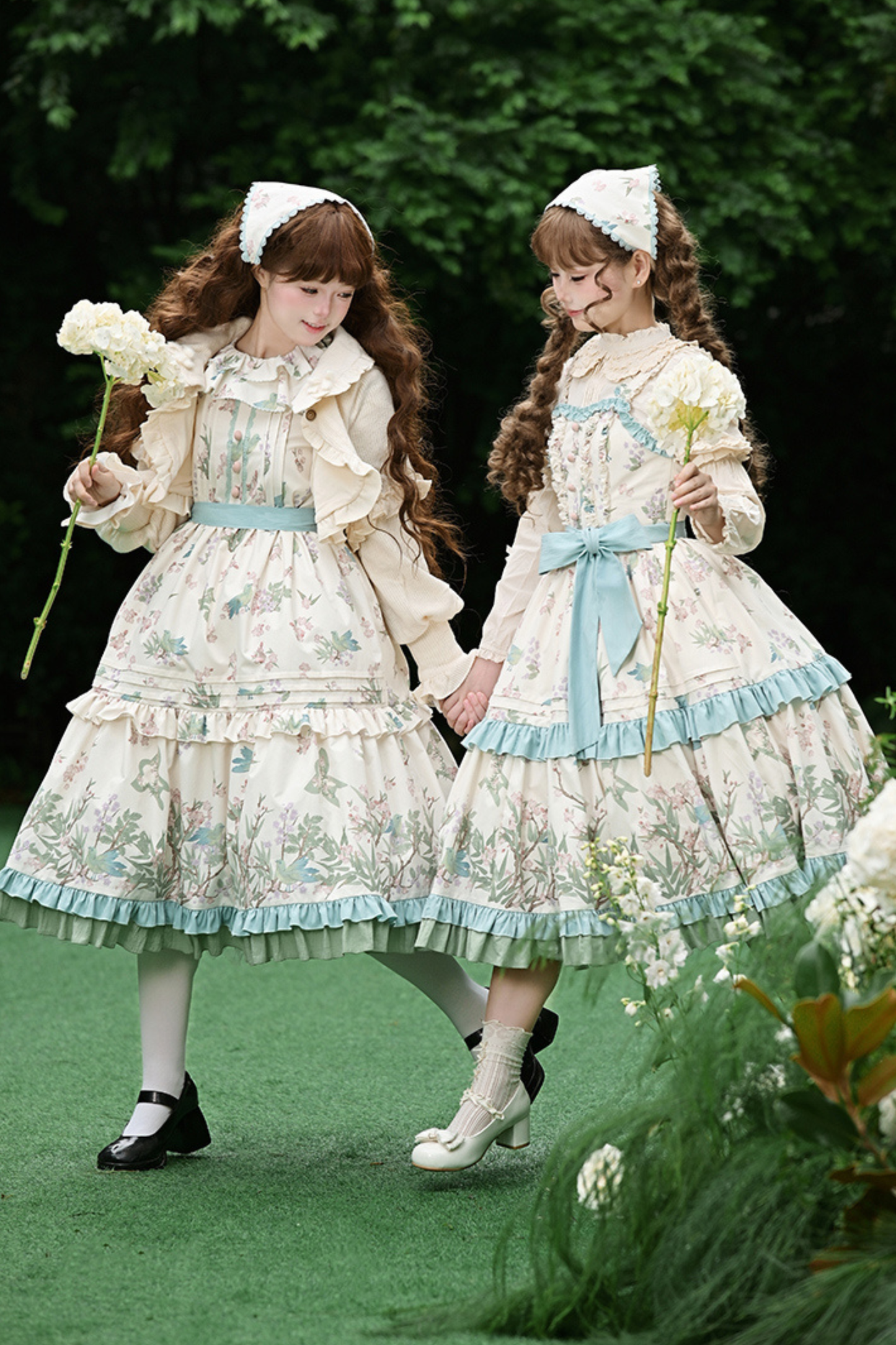 【予約商品】フォレストフラワードレス+サスペンダースカート+ブラウス+カーディガン+スカーフ