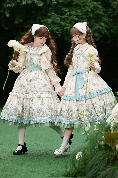 【予約商品】フォレストフラワードレス+サスペンダースカート+ブラウス+カーディガン+スカーフ