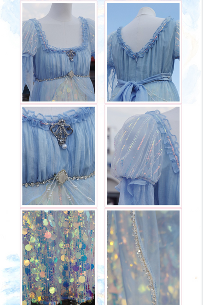 Mermaid Shining Blue Dress