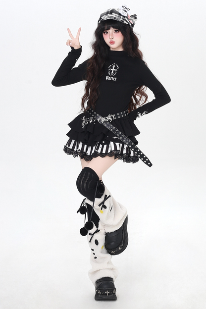 クロススリムタートルネックトップス