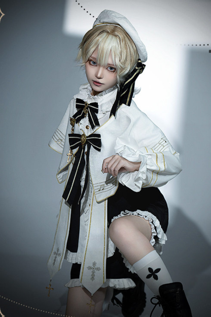 Gothic Cross Monochrome Prince Set + Beret