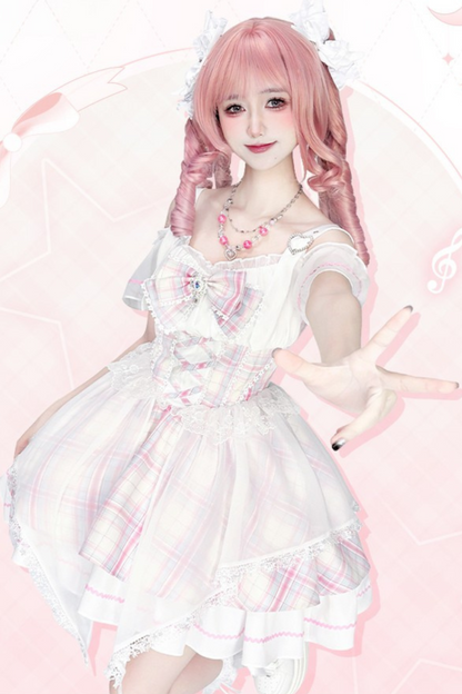 スイートピンキーアイドルレースドレス