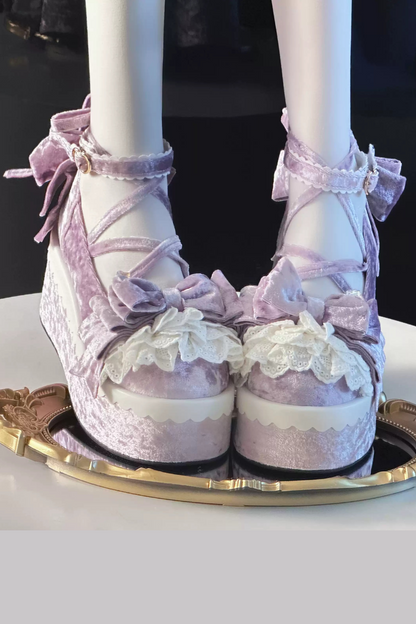 [Reservation deadline on October 25]  Fantasy World Dream Cake Velvet Platform Shoes