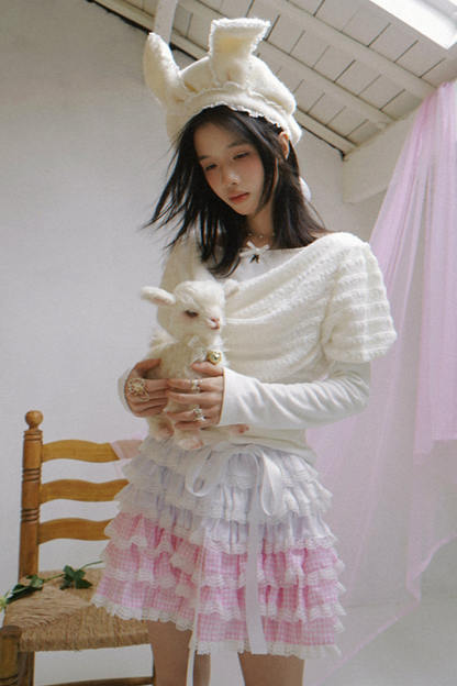 Draped Collar Knitted Top