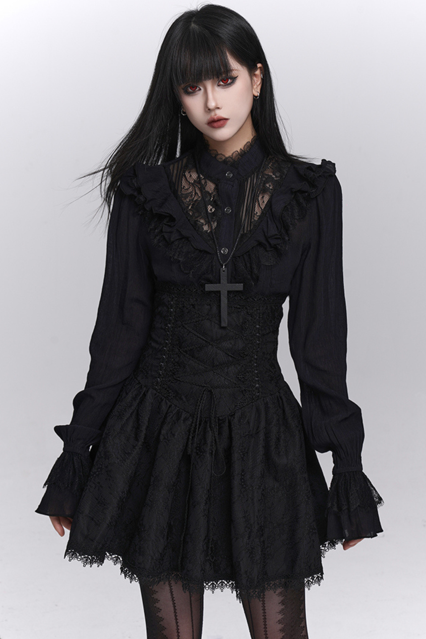 Ghost Girl Gothic Dark High Waist Skirt
