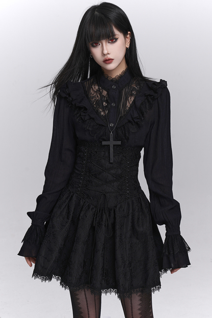 Ghost Girl Gothic Dark High Waist Skirt