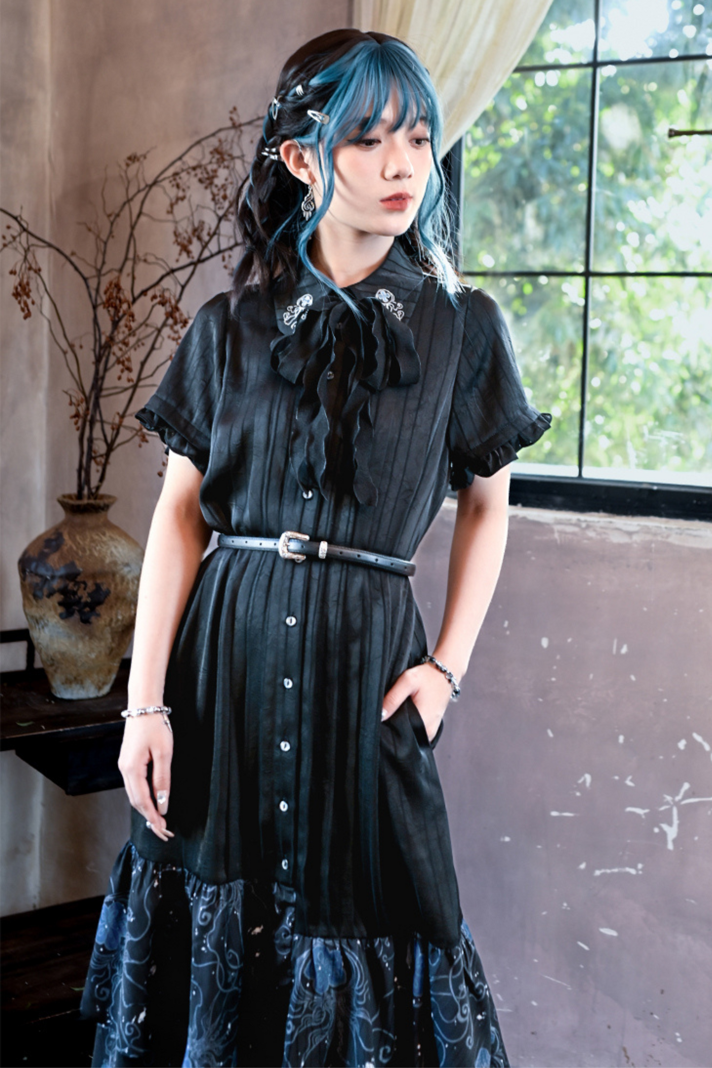 Blue Tears Fishtail Shirt Dress