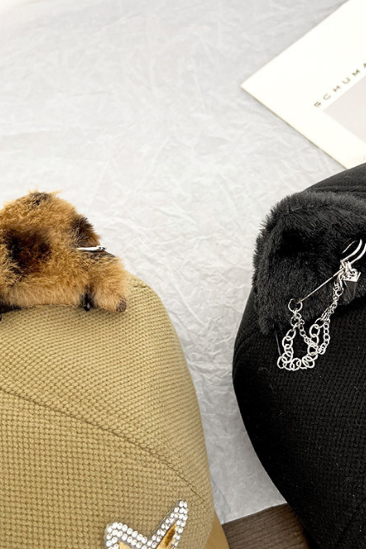 Studded Leather Cat Ear Beret