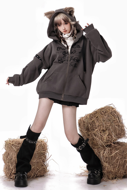 Wolf Ear Hood Loose Hoodie