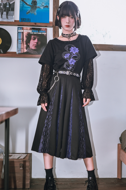 Ragment Splicing Printed Cropped Pants