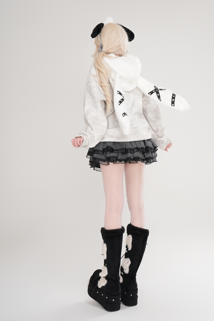 キュートバニーイヤーフリースジャケット