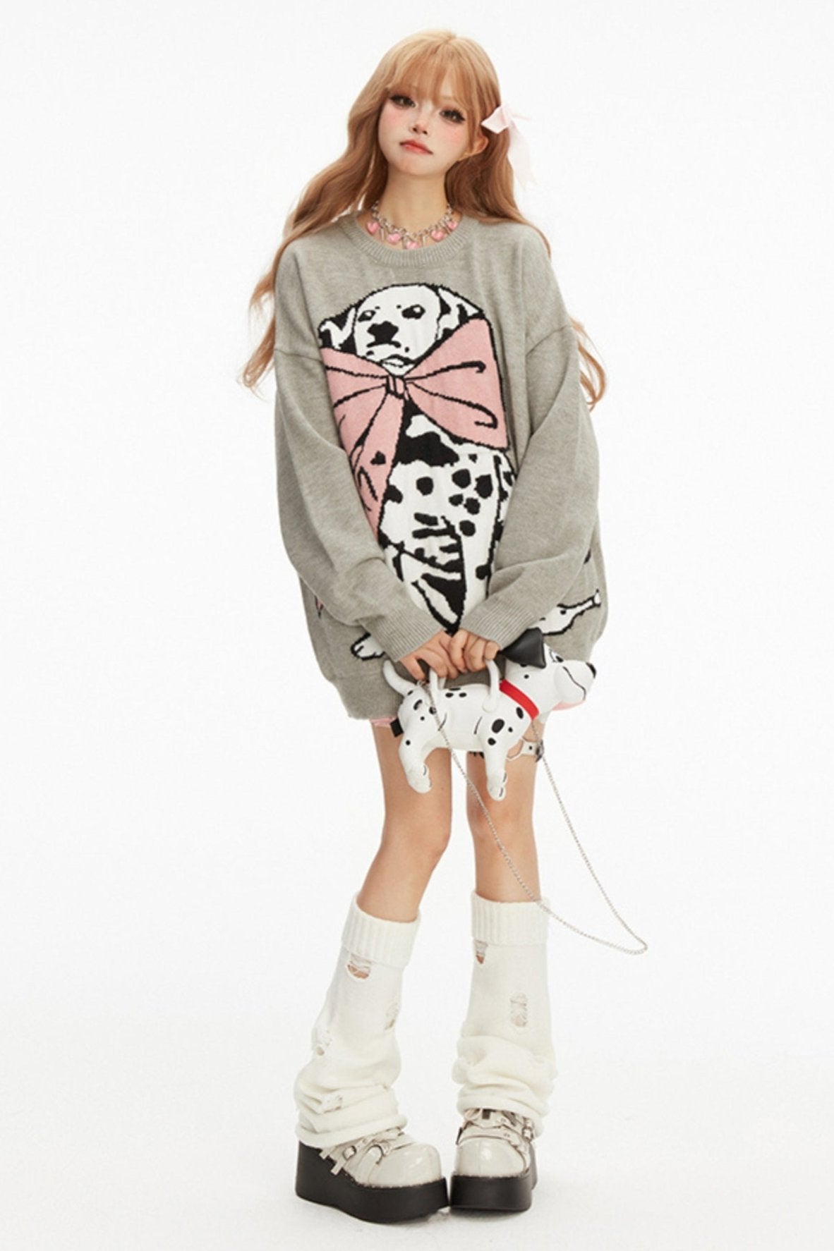 Jacquard Dalmatian Crew Neck Lo Super Waterer