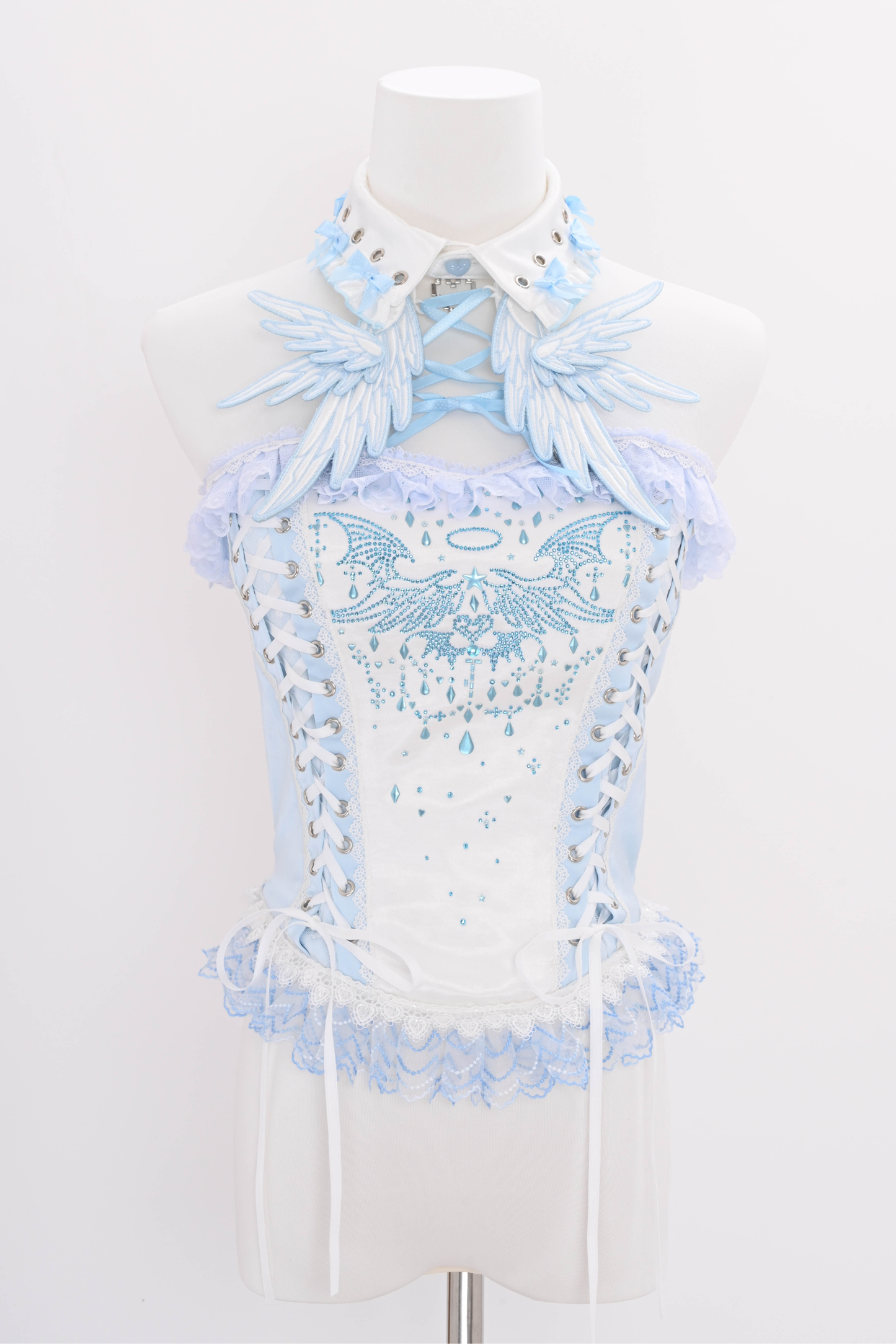 水色天使系列上衣+裙子+衬衫领+袖子+帽子+夹子