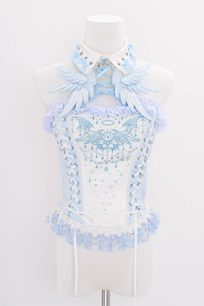 水色天使系列上衣+裙子+衬衫领+袖子+帽子+夹子