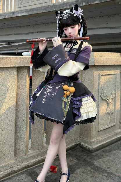 China Style Girl Lolita Top + Skirt + Catsuit + Clips