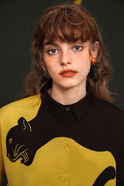 コントラストタイガーシャツ