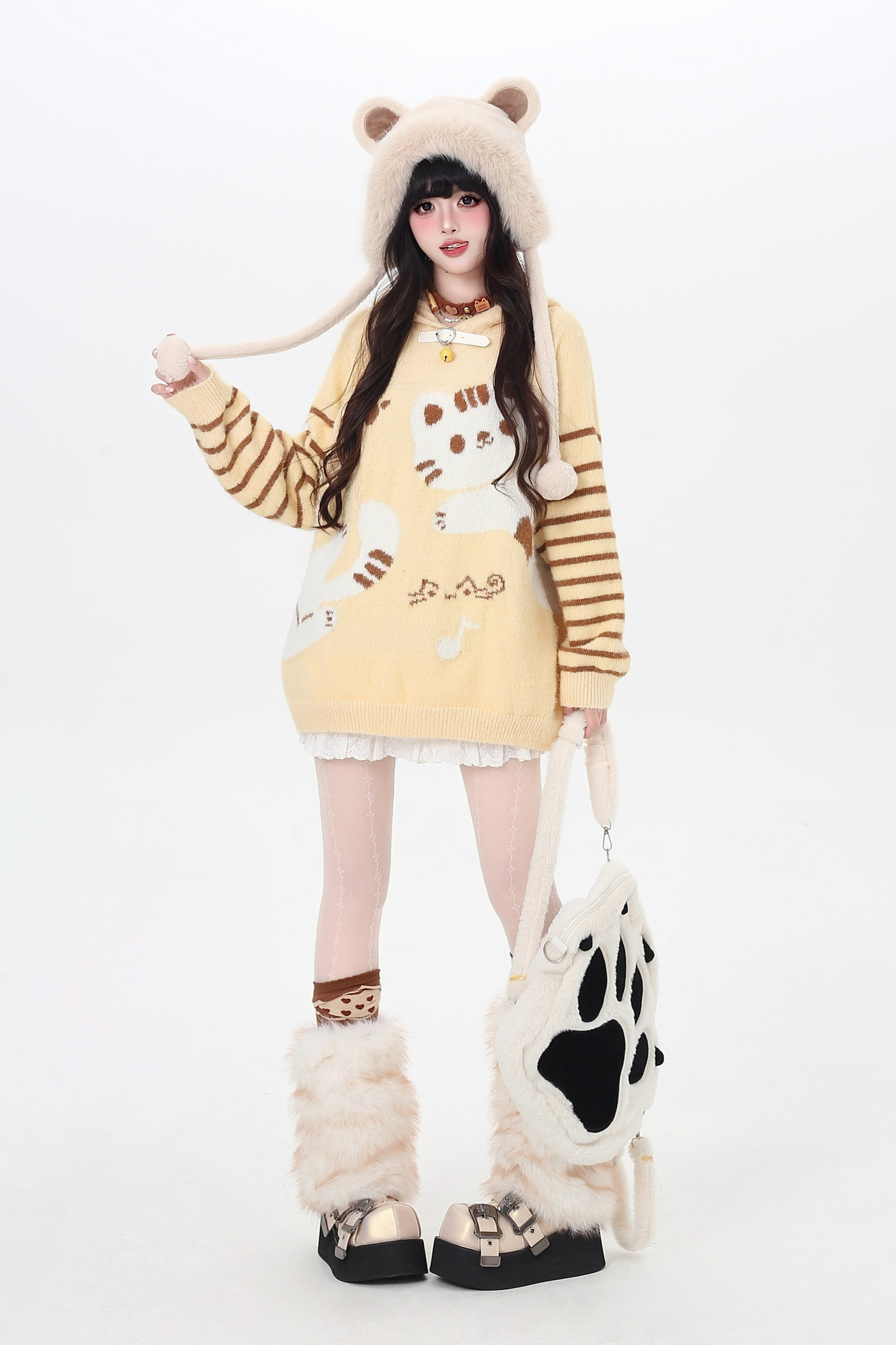 Striped Cat Loose Tops